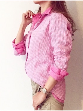 「プレミアムリネンシャツ」｜aimee♡ｴｲﾐｰさん（レディース・162cm）の冬コーディネート