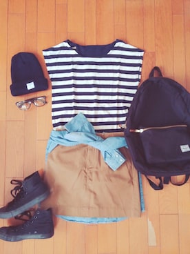「The Herschel Supply Co. Brand（ハーシェルサプライ）のアイテム」を使った、natsumiさん（レディース・166cm）の夏コーディネート