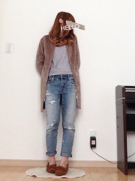 「URBAN RESEARCH Sonny Label（アーバンリサーチサニーレーベル）のアイテム（ムートンコート）」を使った、Uさん（レディース・158cm）の冬コーディネート