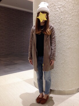 「URBAN RESEARCH Sonny Label（アーバンリサーチサニーレーベル）のアイテム（ムートンコート）」を使った、Uさん（レディース・158cm）の冬コーディネート
