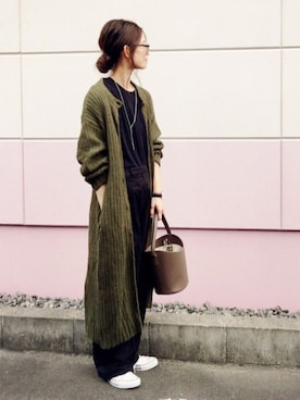「URBAN RESEARCH DOORS（アーバンリサーチドアーズ）のDOORS コットンタックワイドパンツ（その他パンツ）」を使った、nonさん（レディース・160cm）の秋コーディネート
