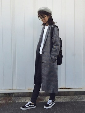 「haco!（ハコ）のカンタン便利なポイントになるベレー帽（ハンチング/ベレー帽）」を使った、nonさん（レディース・160cm）の秋コーディネート