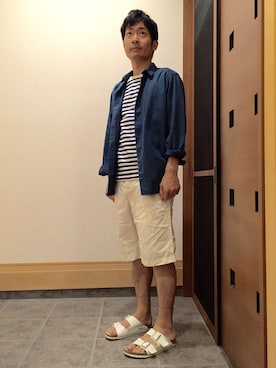 「homspun（ホームスパン）のアイテム」を使った、Nishi-Kazuさん（メンズ・168cm）の春コーディネート