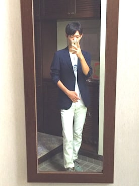 「バンT」｜「アイテム（ジャケット/アウター）」を使った、Urauraさん（メンズ・184cm）の秋コーディネート
