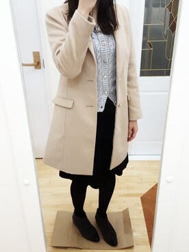 「dazzlin（ダズリン）のアイテム（チェスターコート）」を使った、Uさん（レディース・173cm）の冬コーディネート