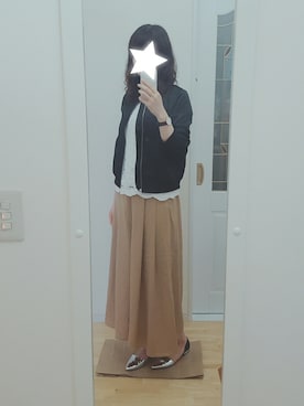 「シルバーシューズ」｜「アイテム（ブルゾン）」を使った、Uさん（レディース・173cm）の春コーディネート