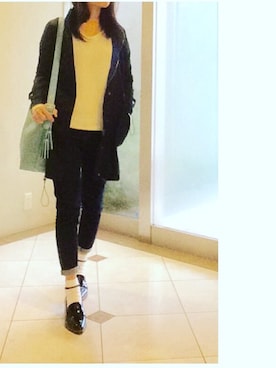 「アイテム（マウンテンパーカー、ブルー系）」を使った、ようこさん（レディース・164cm）の冬コーディネート