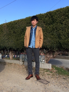 「タケオキクチ(TAKEO KIKUCHI)」｜「アイテム（デニムジャケット）」を使った、Shinさん（メンズ・173cm）の冬コーディネート