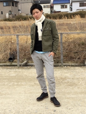 「黒ニット」｜Shinさん（メンズ・173cm）の冬コーディネート