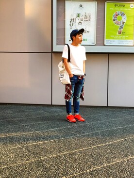 「common.（コモン）のアイテム（バッグ）」を使った、Hirokiさん（メンズ・172cm）の春コーディネート