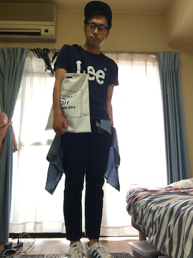 「common.（コモン）のアイテム（バッグ）」を使った、Hirokiさん（メンズ・172cm）の春コーディネート