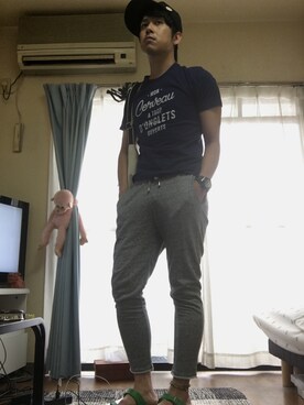 「Atease（アティース）のアイテム（アクセサリー）」を使った、Hirokiさん（メンズ・172cm）の夏コーディネート