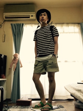 「Atease（アティース）のアイテム（アクセサリー）」を使った、Hirokiさん（メンズ・172cm）の夏コーディネート