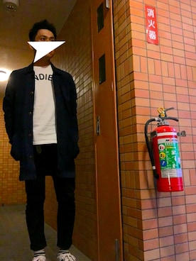 「ロングジャケット」｜「アイテム（デニムジャケット）」を使った、Hirokiさん（メンズ・172cm）の秋コーディネート