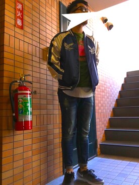 「SEVENDAYS=SUNDAY（セブンデイズサンデイ）のアイテム（シューズ）」を使った、Hirokiさん（メンズ・172cm）の秋コーディネート