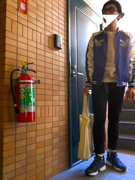 「靴下チラ見せ」｜「アイテム（その他アウター）」を使った、Hirokiさん（メンズ・172cm）の秋コーディネート