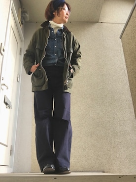 「バブアー女子」｜「アイテム（その他アウター）」を使った、nagisaさん（レディース・168cm）の秋コーディネート