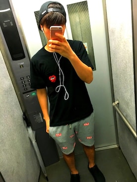 「ALIVE（アライブ）のアイテム（帽子）」を使った、りょうさん（メンズ・176cm）の夏コーディネート