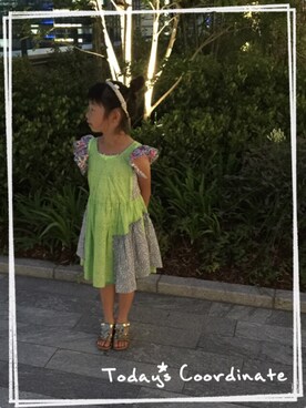 「fafa（フェフェ）のアイテム（Tシャツ/カットソー）」を使った、meisanさん（キッズ・110cm）の夏コーディネート