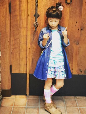 「アイテム（ブーツ）」を使った、meisanさん（キッズ・110cm）の秋コーディネート