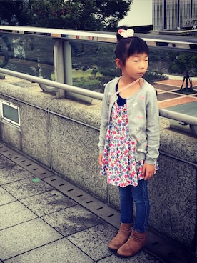 「fafa（フェフェ）のアイテム（ワンピース）」を使った、meisanさん（キッズ・110cm）の秋コーディネート