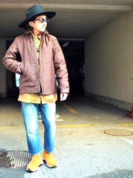 「mythography（ミソグラフィー）のアイテム（スニーカー）」を使った、shirouさん（メンズ・166cm）の冬コーディネート
