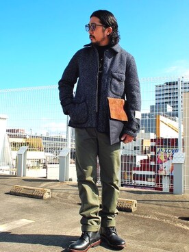 「STEVENSON OVERALL CO.（スティーブンソンオーバーオール）のアイテム（その他アウター）」を使った、shirouさん（メンズ・166cm）の冬コーディネート