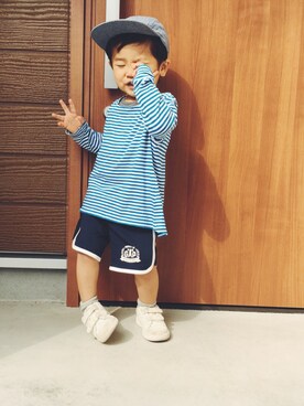 「ドラフトGAP」｜「アイテム（キャップ）」を使った、aymさん（キッズ・80cm）の春コーディネート