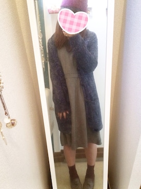 「B.L.U.E（ビーエルユーイー）のアイテム（ワンピース/ドレス）」を使った、ぱぴこさん（レディース・162cm）の冬コーディネート