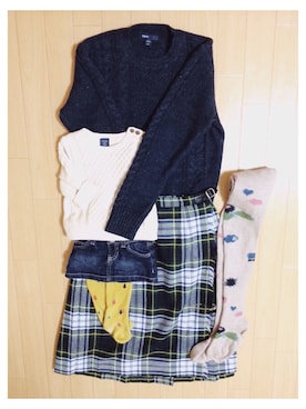 「アイテム（タイツ/ストッキング、ベージュ系）」を使った、yuuさん（レディース・157cm）の冬コーディネート