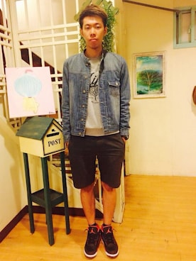 「PAZZO」｜「アイテム（デニムジャケット）」を使った、Kurtizさん（メンズ・178cm）の夏コーディネート
