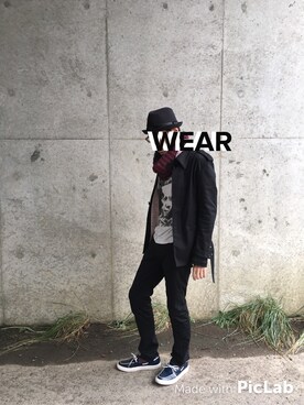 suzaku使用「nano・universe（グラフィックプリントTシャツ　S/S）」的時尚穿搭