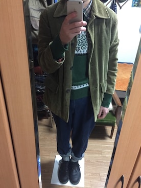 「アイテム（テーラードジャケット、ゴールド系）」を使った、Isamuさん（メンズ・178cm）の冬コーディネート