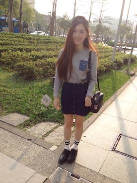 「snidel」｜「アイテム（スウェット）」を使った、Zooeyさん（レディース・164cm）の春コーディネート