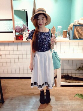 「skirt」｜「アイテム（その他シューズ）」を使った、Zooeyさん（レディース・164cm）の春コーディネート