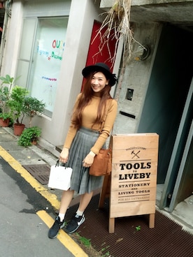 「LILY BROWN（リリーブラウン）のアイテム（キャップ）」を使った、Zooeyさん（レディース・164cm）の冬コーディネート