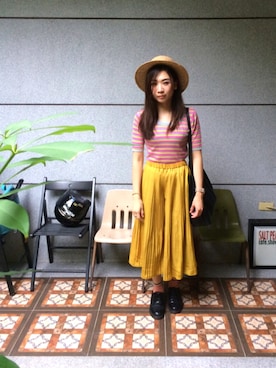 「KBF（ケイビーエフ）のKBF　トートバッグ（トートバッグ）」を使った、Zooeyさん（レディース・164cm）の秋コーディネート
