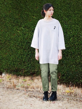 「スウェットワンピース」｜かもさんさん（レディース・166cm）の冬コーディネート