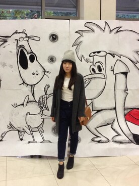 「New look（ニュールック）のアイテム（ブーティ）」を使った、蔡佩津さん（レディース・153cm）の冬コーディネート