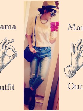 「GAP（ギャップ）のアイテム（デニムパンツ、ブルー系）」を使った、YamYさん（レディース・157cm）の冬コーディネート
