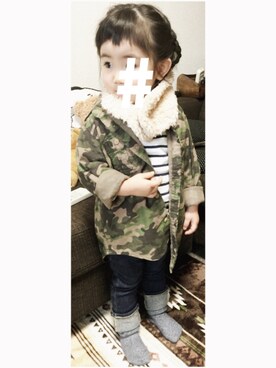 「UNIQLO（ユニクロ）のアイテム（シャツ/ブラウス、グリーン系）」を使った、YamYさん（レディース・157cm）の冬コーディネート