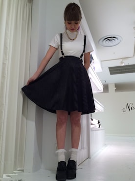「ひざ丈スカート」｜「アイテム（アクセサリー）」を使った、みささん（レディース・158cm）の春コーディネート