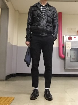 「DOLCE&GABBANA（ドルチェアンドガッバーナ）のアイテム（ライダースジャケット）」を使った、afrojackさん（メンズ・174cm）の春コーディネート