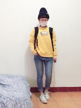 「planet（planet）のアイテム（トップス）」を使った、人可さん（レディース・151cm）の春コーディネート