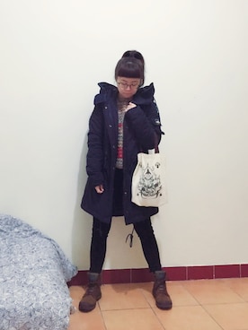 「PENFIELD USA（ペンフィールドユーエスエー）のアイテム」を使った、人可さん（レディース・151cm）の春コーディネート