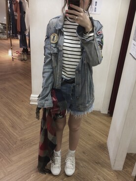 Moe Yoshidaさん（レディース・157cm）の春コーディネート