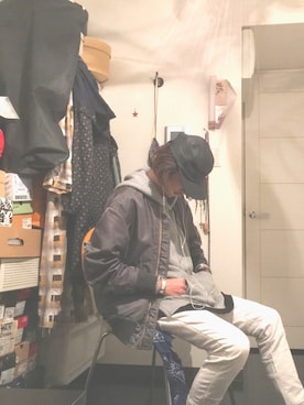 「markaware（マーカウェア）のアイテム（ナイロンジャケット）」を使った、MiULiiR  / Tommyさん（メンズ・170cm）の秋コーディネート