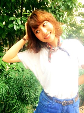 「カルフォルニアガール」｜んちゃさん（レディース・163cm）の夏コーディネート