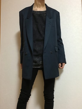 「UNIQLO（ユニクロ）のWOMEN ウルトラストレッチジーンズ（デニムパンツ）」を使った、H.I.さん（メンズ・172cm）の秋コーディネート