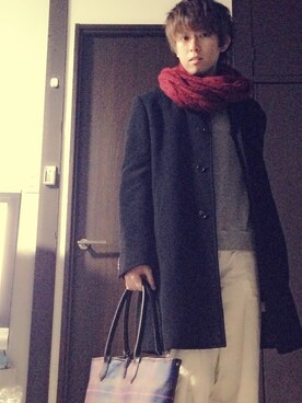 「COMME CA DU MODE（コムサデモード）のアイテム（その他アウター）」を使った、shintaさん（メンズ・170cm）の冬コーディネート